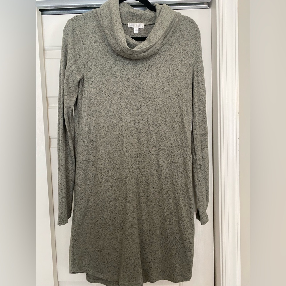 Nine Britton olive cowl neck knit dress size small